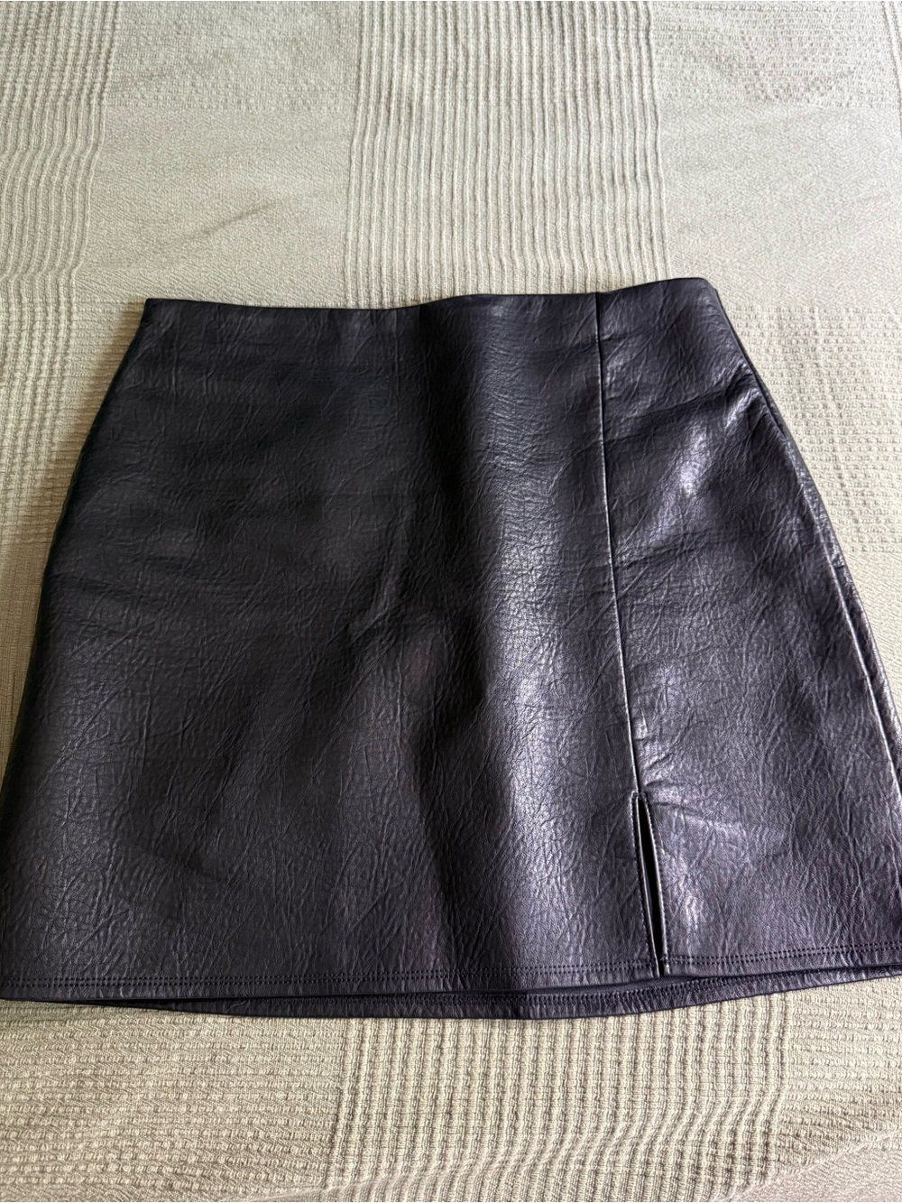 Black Vegan Leather Mini Skirt